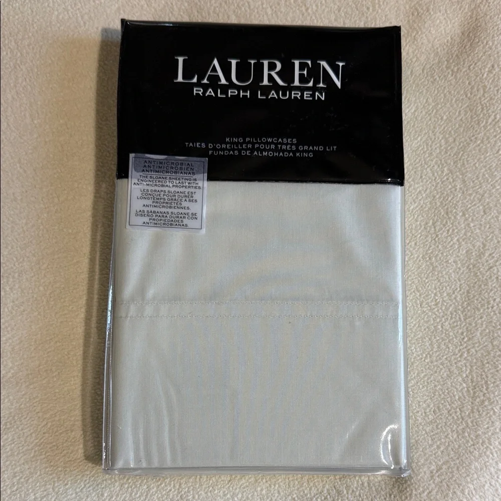 Ralph Lauren Sage king Pillowcases new set of 2 Sloane